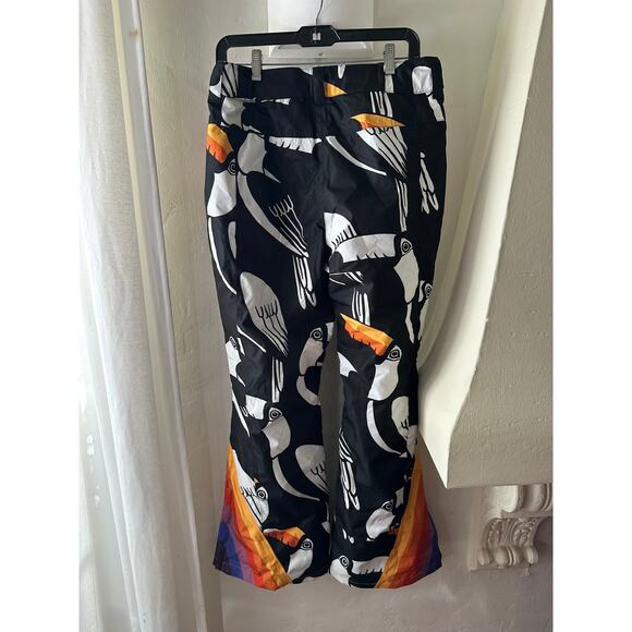 Farm Rio Black Graphic Toucans Ski Pants M - Picture 5 of 5